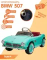 Электромобиль Ретро BMW 507 (Лицензия), Зеленый, точная копия + ручка-чемодан