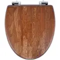 Сиденье для унитаза с микролифтом деревянное модель 04 античный орех