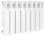 Радиатор Halsen 350 Al, алюминий, 4 секции, боковое подключение, белый