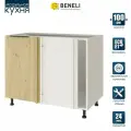 Кухонный модуль напольный угловой Beneli COLOR, Дуб дикий/Белый, 100х57,6х82 см