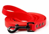 Поводок из биотана 2 м, ширина 16 мм, Woofy Iron , прорезиненный, водостойкий, красный