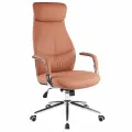 Кресло руководителя Everprof Bell, экокожа, с поясничной опорой, с подлокотниками, цвет коричневый