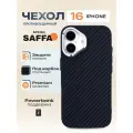 Чехол на iPhone 16 / Карбоновый чехол на айфон 16 с поддержкой MagSafe