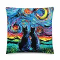 Подушка декоративная Коты Ван Гог 40х40 велюр