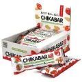 Протеиновые батончики CHIKABAR в белом шоколаде без сахара Клубника со сливками, 12шт х 60г