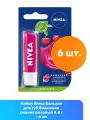 Nivea Бальзам для губ Вишневое сияние розовый 4.8 г - 6 шт