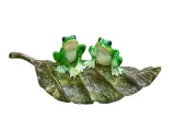 Фигура декоративная Лягушки на листочке (акрил) 25,5х11х10см KSMR-718181/D204
