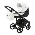 Коляска универсальная Adamex Bibione Deluxe 2 в 1, BI-SD1 - белая кожа, черная кожа