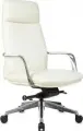 Кресло руководителя Бюрократ -Vega белый кожа с подголов. крестов. алюминий