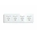 Розетка электрическая 4 поста АC, зарядка 10W, стекло 299х86 мм, цвет белый