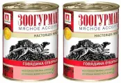 Зоогурман Консервированный корм для собак Мясное ассорти, говядина отборная, 350 г, 2 шт