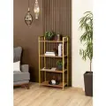 Металлический стеллаж в стиле лофт ЛДСП Луара золотой/коричневый