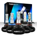 Nighteye Led H4 H7 H8 H9 H11 8000LM 50W 6500K Автомобильные светодиодные фары Белые противотуманные фары 9005 HB3 9006 HB4 Противотуманные фары Н1