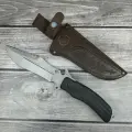 Нож тактический, сталь 65х13, рукоять эластрон, ножны из натуральной кожи, Мастерская Семина