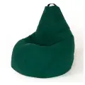 Мир Пуффов Кресло-мешок «Груша» размер- XXXXL, Велюр зеленый, с ручкой для переноски