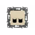 Legrand Etika двойная RJ45 розетка 5e UTP слоновая кость 672355 для сетевых подключений