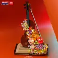 Конструктор 3D из миниблоков Balody Скрипка с цветами, с подсветкой, 950 деталей - BA21228