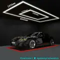 Модульное LED освещение 350W/6000K алюминиевый корпус (лампы 118см) ДВА Прямоугольника. Светильник прямоугольный для детейлинга, автомойки, офиса, дома, магазина, салона красоты. Светодиодная люстра