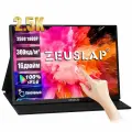 ZEUSLAP 16 2.5K 60hz сенсорный экран портативный монитор 2560*1600P 100%sRGB 300Cd/m туристический дисплей для ноутбука компьютера Steam Deck Xbox Switch PS5