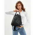 Рюкзак городской PouchMan, женский, натуральная кожа, 8 л, 26х31х12 см, черный