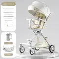 Детская коляска, может сидеть и лежать, легкая складная коляска