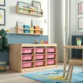 Стеллаж для игрушек Труфаст горизонтальный с контейнерами