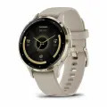 Часы Garmin Venu 3S французский серый с золотистым безелем - Soft Gold French grey
