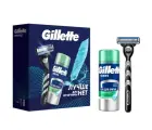 Мужской набор Gillette MACH3 Бритва с 1 сменной кассетой+ Series Гель для бритья для чувствительной кожи Алоэ, 75 мл