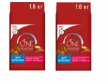 Сухой корм Purina ONE для взрослых собак средних и крупных пород, с высоким содержанием говядины и с рисом 1,8 кг, 2 шт
