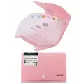 Портфели и папки с отделениями deVENTE Папка 12 отд. на кнопке 178*122мм Pastel, travel-size, розовая