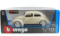 Bburago Машинка металлическая Volkswagen Kafer-Beetle 1955, 1:18, бежевая, #18-12029