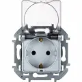2 шт. Legrand INSPIRIA Алюминий Розетка 2К+З IP 44 с откидной крышкой и шторками - немецкий стандарт - 16 А - 250 В, 673742