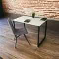 Письменный стол/ Лофт, цвет столешницы Белый, 100*60 см. Ножки лофт черные