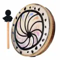 Бубен шаманский DEKKO KG-14-3, диаметр 35 см, мембрана натуральная кожа, обод деревянный, колотушка в комплекте
