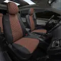 Чехлы Автопилот для LADA Granta / Datsun on-Do (задние спинка и сидение сплошные). Экокожа ромб черный темно-коричневый