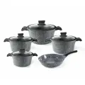 Набор посуды для приготовления пищи 17 предметов, антипригарное мраморное покрытие, индукционных плит