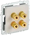 BRITE Аудиорозетка 4-местная РА10-БрКр бежевый , IEK BR-S40-K10 (1 шт.)