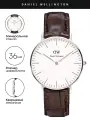 Наручные часы Daniel Wellington, белый, коричневый, серебряный