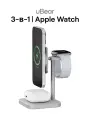 Беспроводная зарядная панель 3 в 1 Для IPhone, Apple Watch, Airpods uBear Evoke Qi2 25W Silver