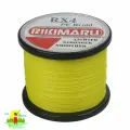 Плетеный шнур RIKIMARU RX4 PEx4 / 0.20мм, 12.3кг, Flou Yellow, 500м, / Леска плетенка для рыбалки