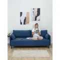 Диван кровать раскладной Romack Malta еврокнижка синий, сапфир140x1с узкими подлокотниками в гостиную, на кухню