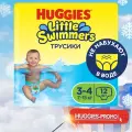 Подгузники трусики Huggies Little Swimmers для плавания 7-15кг, 3-4 размер, 12шт