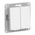 Переключатель двухклавишный (проходной) Schneider Electric Atlas Design белый ATN000165 8 шт