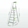 Стремянка 7 супеней NV2118 алюминиевая Новая Высота, со ступенями 130 мм и органайзером.