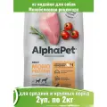 Корм сухой для собак средних и крупных пород из индейки AlphaPet Monoprotein 2шт по 2кг