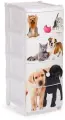 Комод детский пластиковый «Питомцы», 4 ящика, белый, рисунок животных, для хранения игрушек