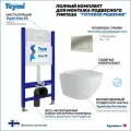 Инсталляция с унитазом комплект 5 в 1 Teymi унитаз подвесной безободковый торнадо Lina Pro Vortex кнопка нержавеющая сталь F14485