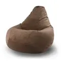 Мир Пуффов Кресло-мешок «Груша» размер- XXL(ростом до 170см), Велюр коричневый , съемный чехол на молнии