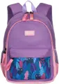 Рюкзак TORBER CLASS X Mini T1801-23-Lil, сиреневый/розовый орнамент Кошки, полиэстер, 35,5х25х12 см, 10 л + Мешок для сменной обуви в подарок!