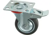 Тундра Колесо для транспортных тележек, d=75 мм, на площадке, со стопором 3609820